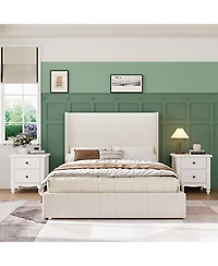 Gaomon Bed Frame with Storage Drawers, Corduroy Upholstered Platform Wingback, Tufted Headboard and Footboard, No Box Spring Needed