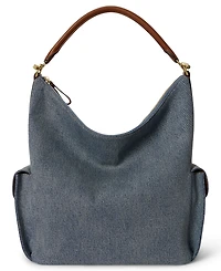 Lauren Ralph Lauren Washed Denim Medium Blaike Shoulder Bag