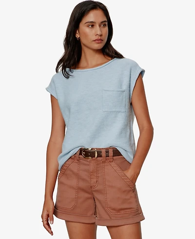 Sanctuary Petite Crew Neck Pull-On Sweater