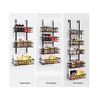 Homfan Over The Door Pantry Organizer, Bathroom Organizer Shelves, Multi-Tier Over The Door Organizer 4 Layers