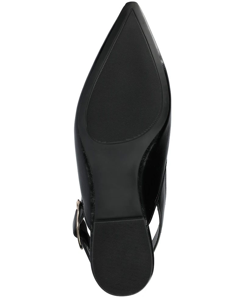 Journee Collection Women's Jacqueline Slingback Ankle Buckle Flats