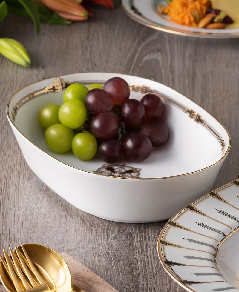 Noritake Empire 32 oz. Gold-Tone Oval Vegetable Bowl