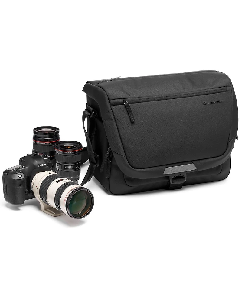Manfrotto Advanced Iii Messenger Shoulder Bag for Dslr/Csc/Drone, 14" Laptop Compartment, Medium, Black