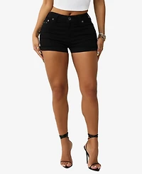 True Religion Women's Jennie Mid Rise Curvy Rolled Shorts