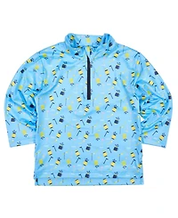 Florence Eiseman Toddler Boys Golf Print Performance Knit Half Zip