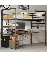 gaomon Led Bed Frame with Storage Headboard & Drawers - No Box Spring Needed