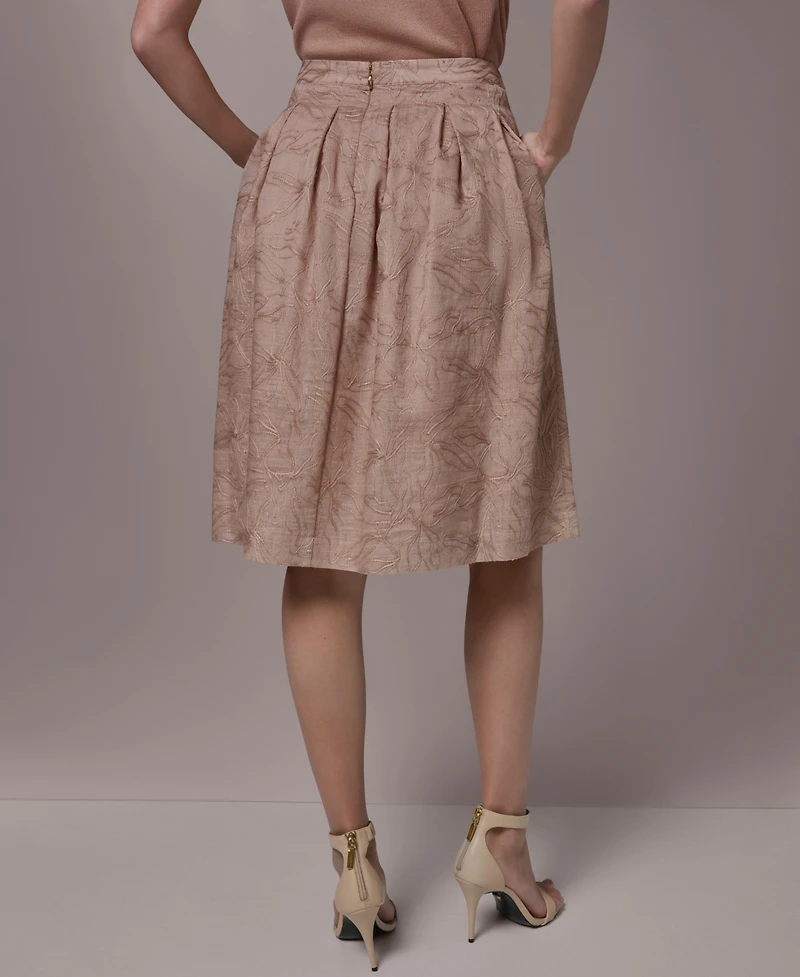 Donna Karan New York Women's Embroidered Pleated Skirt