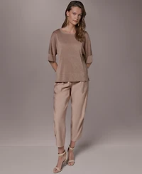 Donna Karan New York Women's Crew Neck Oversized Top