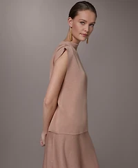 Donna Karan New York Women's Asymmetric Mock Neck Sweater