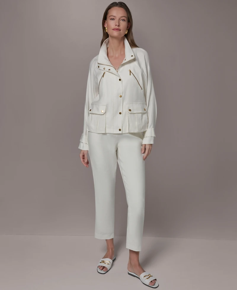 Donna Karan New York Women's Zipper Patch Pocket Jacket