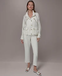 Donna Karan New York Women's Zipper Patch Pocket Jacket