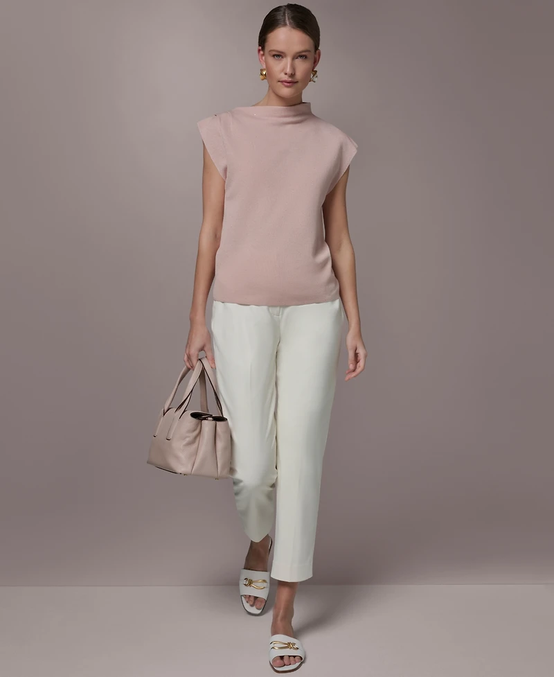 Donna Karan New York Women's Asymmetric Mock Neck Sweater