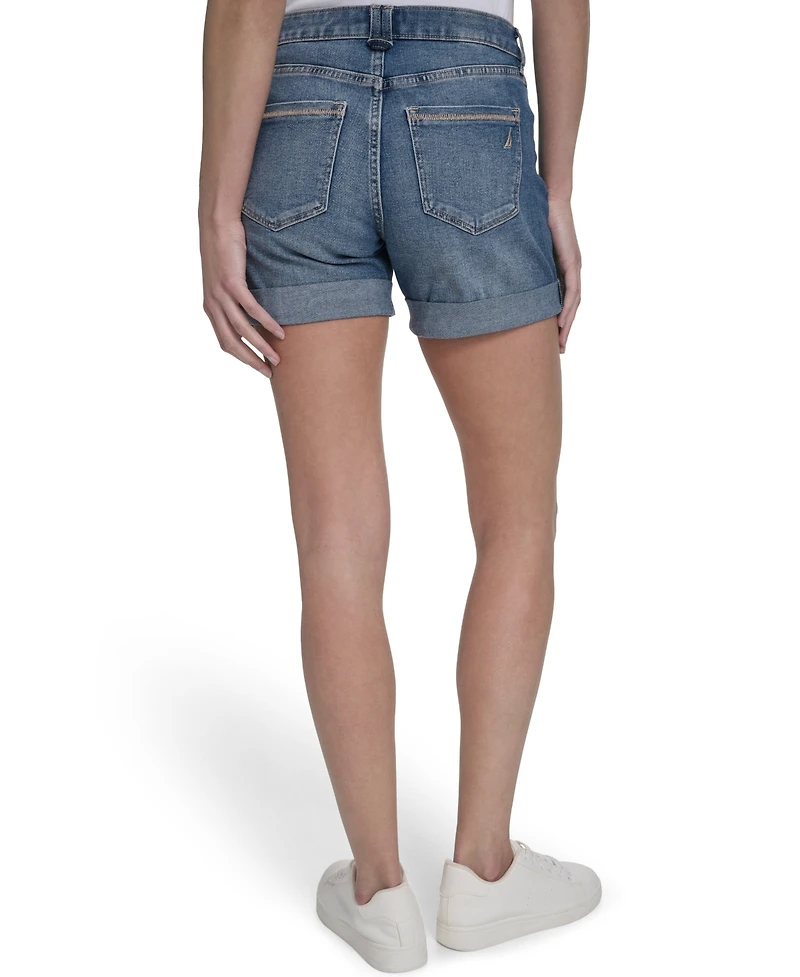 Nautica Jeans Women's Cuffed Denim Shorts