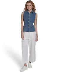 Nautica Jeans Women's Button Front Denim Vest