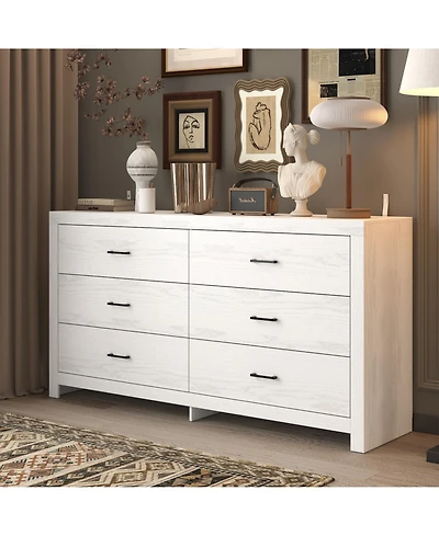 Homsee White Mirror Finished Wooden 9-Drawer Chest of Drawers, Dresser