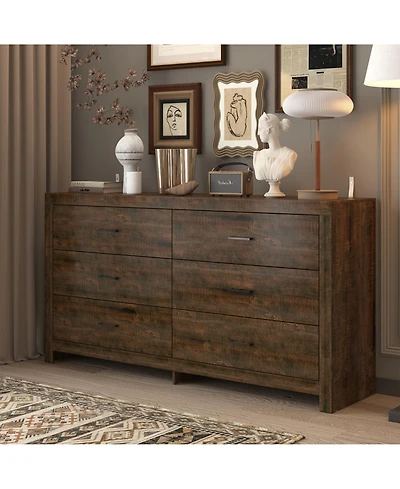 Homsee White Mirror Finished Wooden 9-Drawer Chest of Drawers, Dresser