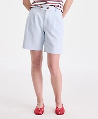 On 34th Women's High-Rise Linen-Blend Bermuda Shorts, Macy's Exclusive