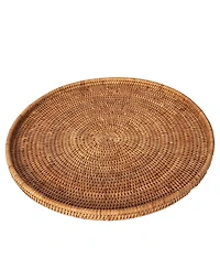 Artifacts Trading Company Artifacts Rattan Round Flat Tray