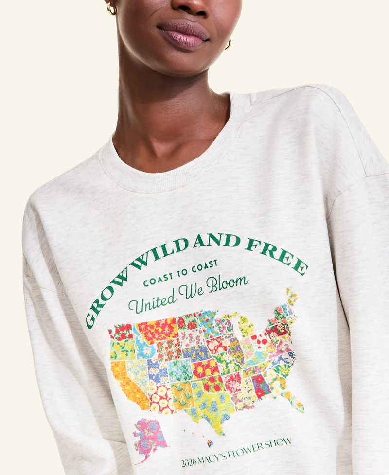 Macy's Flower Show Women's U.s. Map Sweatshirt, Exclusive