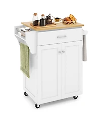 Volenca Rolling Kitchen Island Cart with Spice Rack and Adjustable Shelf, Storage Organizer