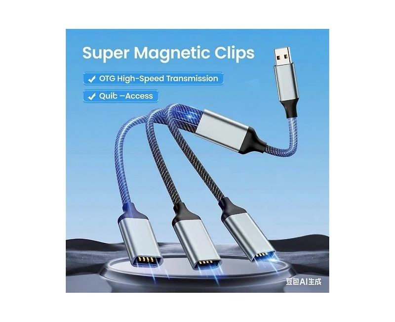 Risokeys 1-to-3 Usb 2.0 Splitter, Otg Function, Plug & Play Multi-Port Adapter for Car/Laptop/PS5, Ideal for Gamers, Car Owners