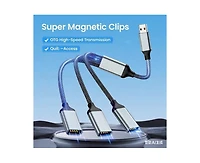 Risokeys 1-to-3 Usb 2.0 Splitter, Otg Function, Plug & Play Multi-Port Adapter for Car/Laptop/PS5, Ideal for Gamers, Car Owners