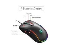 Risokeys Wired Gaming Mouse, Rgb Backlit Mouse with 8000 Dpi Adjustable, Ergonomic Comfort Grip for Pc Gamers, Office & Home Use