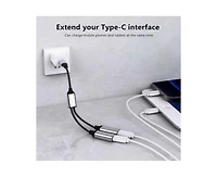 Risokeys Usb C to Dual Usb A Adapter, 480Mbps Data Transfer,Aluminum Hub for Laptop/Car/Phone, Ideal for Commuters