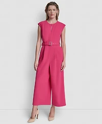 Dkny Women's Cap-Sleeve Jewel Neck Cropped Jumpsuit