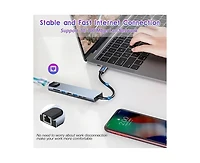 Risokeys 8-in-1 Usb-c Hub, 100W Pd Charging & Superfast Data Transfer | Ideal for Home Office, Travel, Presentations