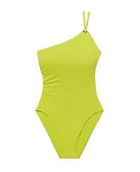 Lauren Ralph Women's Lime Breeze Double Strap One Shoulder One-Piece Swimsuit