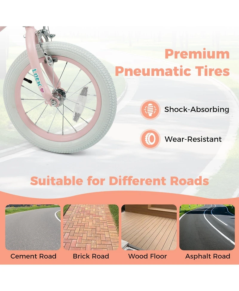 Mecale Kids Bike Adjustable for 3-8 Years Old Children - Stars and Moon