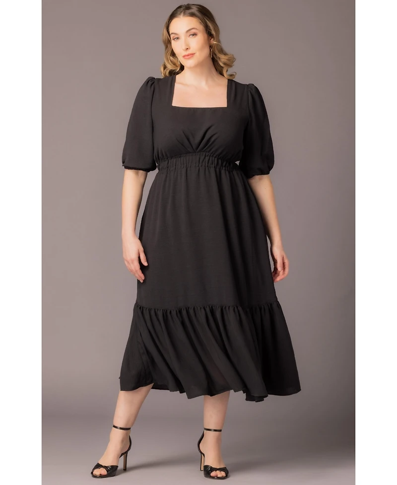 Kiyonna Women's Plus Bailey Square Neck Maxi Dress