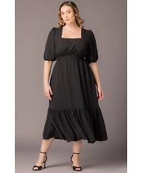 Kiyonna Women's Plus Bailey Square Neck Maxi Dress