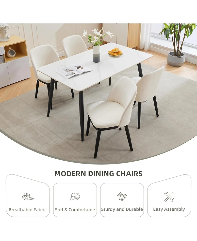 gaomon Upholstered Dining Chairs Set of Modern Kitchen with Thick Cushions, Room Chair Wood Legs for Restaurant