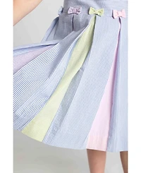 Florence Eiseman Toddler Girls Multicolor Seersucker Pleated Dress