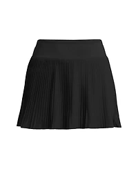 Lands' End Women's High Waisted Pleated Woven Swim skirt