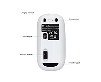 Risokeys Rechargeable Silent Wireless Mouse: 2.4G, 1-Click Desktop, 3-Speed Dpi for Office/Study