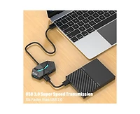 Risokeys 4-Port Usb 3.0 Hub with 5Gbps Transfer, Led Light & Portable Design