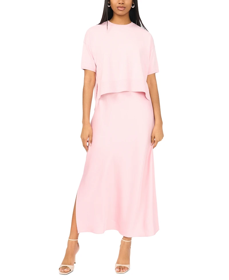 Msk Women's Sweetheart Neck Sweater Dress