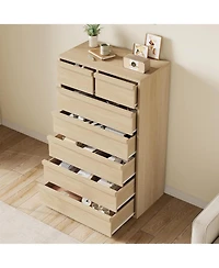 gaomon 7 Drawer Dresser for Bedroom, 46 in Tall Modern 7 Chest of Drawers with Large Storage Space, Wooden Dresser Organizer for Living Room
