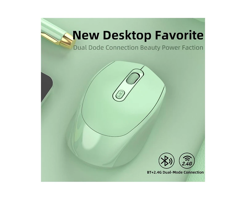 Risokeys Minimalist Wireless Mouse, Mute & Easy-to-Use, 2.4G/Bt Dual Mode for Office/Gaming/Design, Travel-Friendly for Students & Professionals