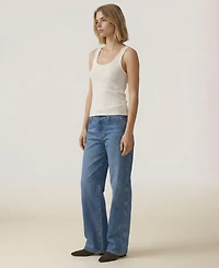 Naadam Women's Sleeveless Pointelle Scoop Neck Sweater Tank Top