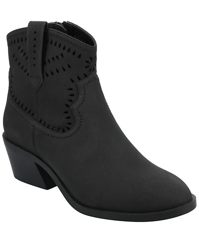 Journee Women's Cheyenne Stacked Heel Boho Western Booties
