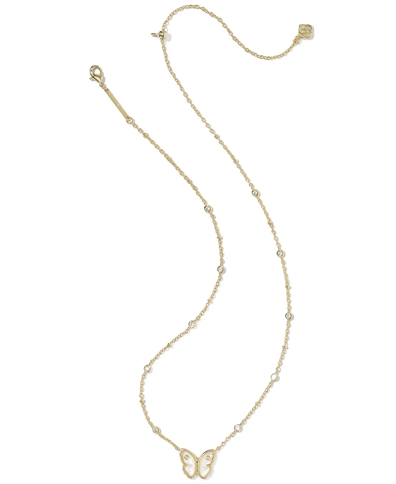 Kendra Scott Imitation Pearl and 14k Gold Over Brass Cailey Butterfly Short Pendant Necklace