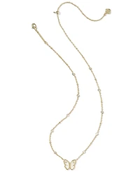 Kendra Scott Imitation Pearl and 14k Gold Over Brass Cailey Butterfly Short Pendant Necklace