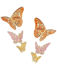Kendra Scott Nano Gem and 14k Gold Over Brass Cailey Enamel Butterfly Statement Earrings