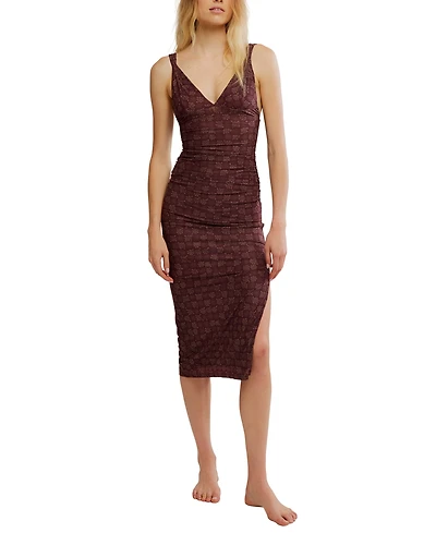 Free People Women's Long Live Printed Mesh Sleeveless Dress