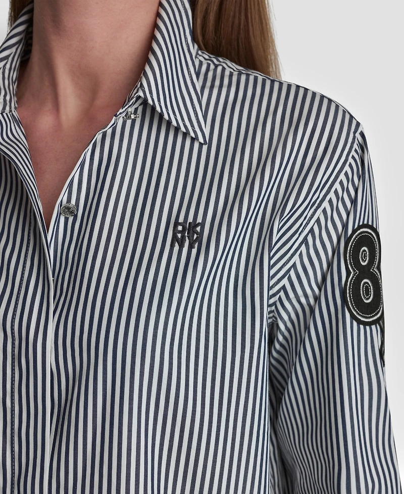 Dkny Women's Striped Button-Down Shirt