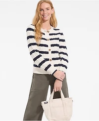 Lands' End Women's Drifter Classic Cable Crew Neck Cardigan Sweater